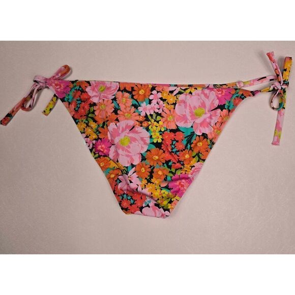 Shade & Shore Floral Print Side Tie Bikini Bottom Large - Picture 2 of 3